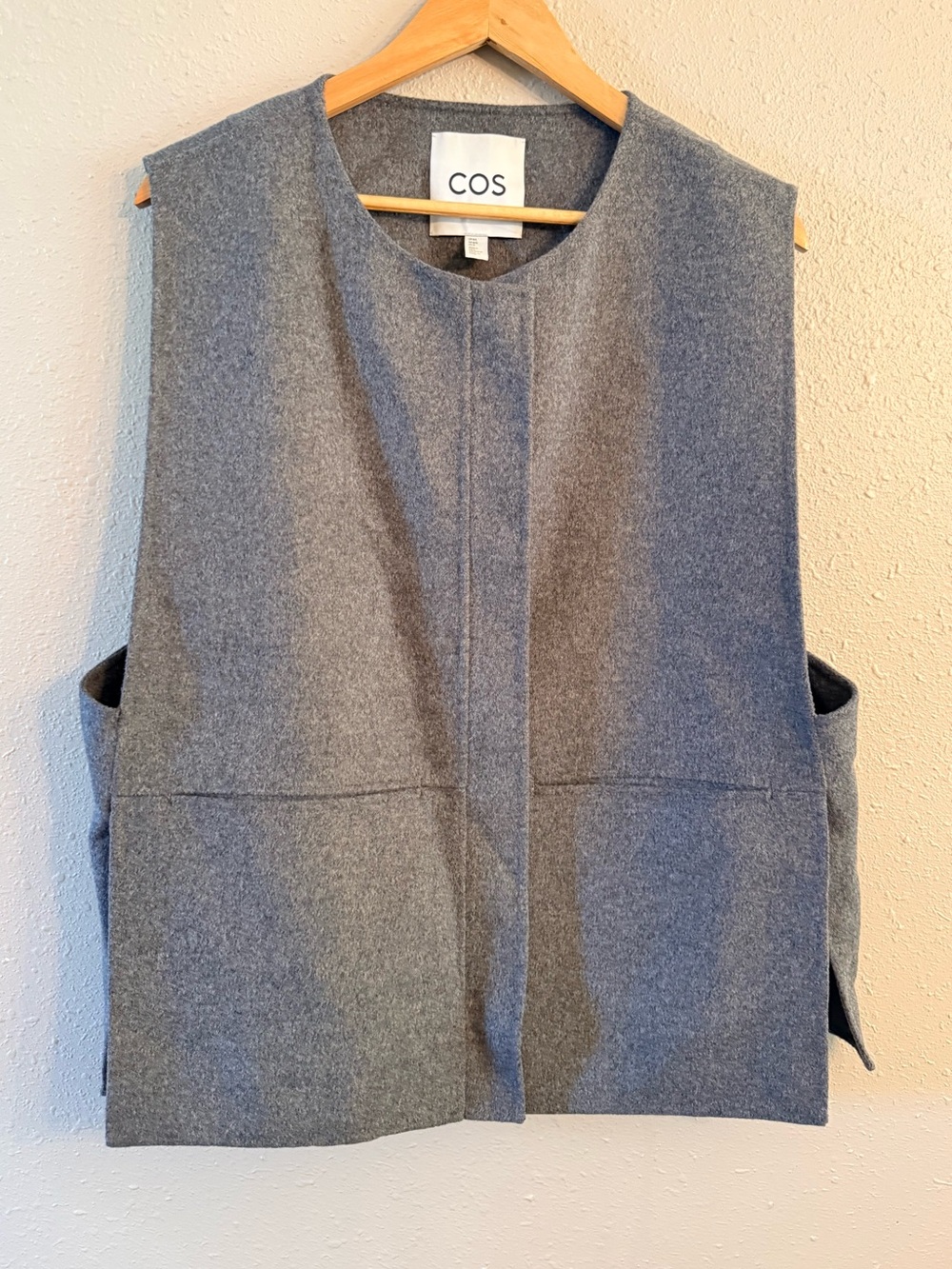 COS Double Faced Wool Hybrid Vest Gray M-L - Picture 3 of 8